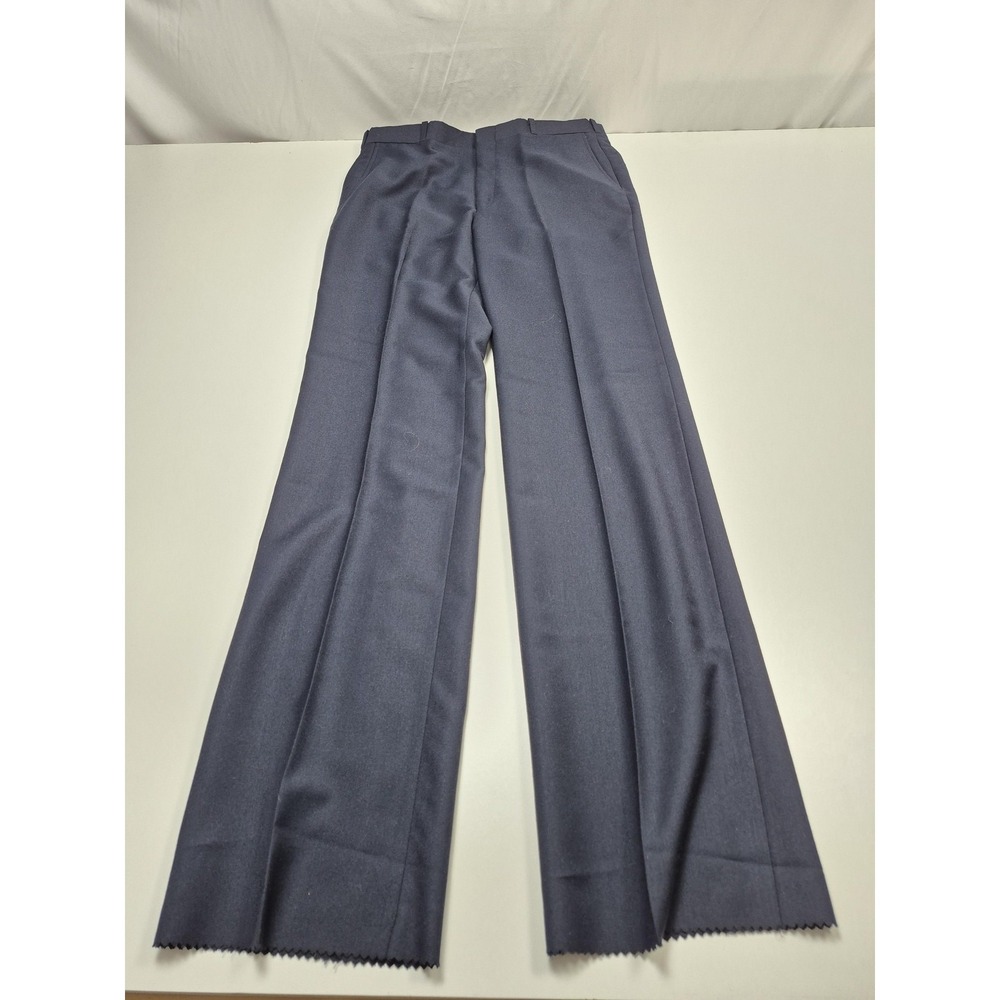 VTG Jaymar Dress Pants Mens 34x36 Blue Poly Wool Flat Front Unhemmed USA NWT